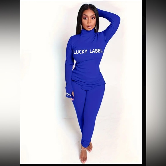 CHIC 2 PC SET Pants - 🦋🎉Chic Embroidered Letter Two-piece Outfit Set Stylish T-shirt & Skinny Pants